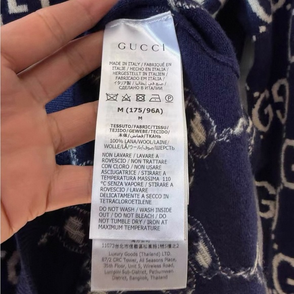 Gucci Blue and White Logo Crew Neck Sweater - Picture 4 of 4